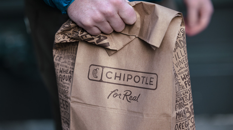 Bag of food from Chipotle
