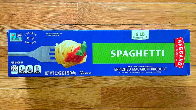 Box of Reggano spaghetti