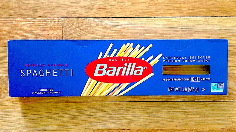 Box of Barilla spaghetti