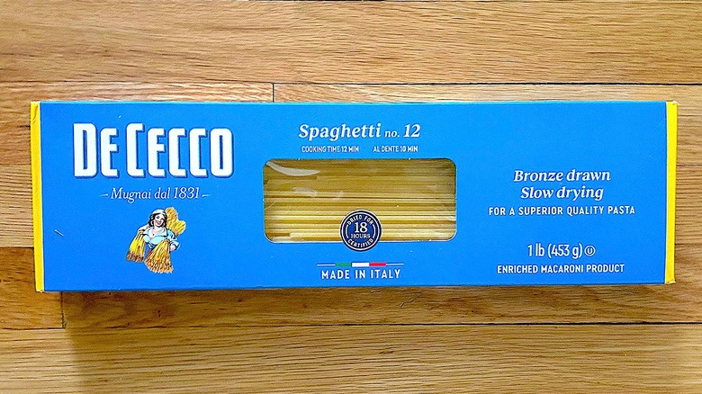 Box of De Cecco spaghetti