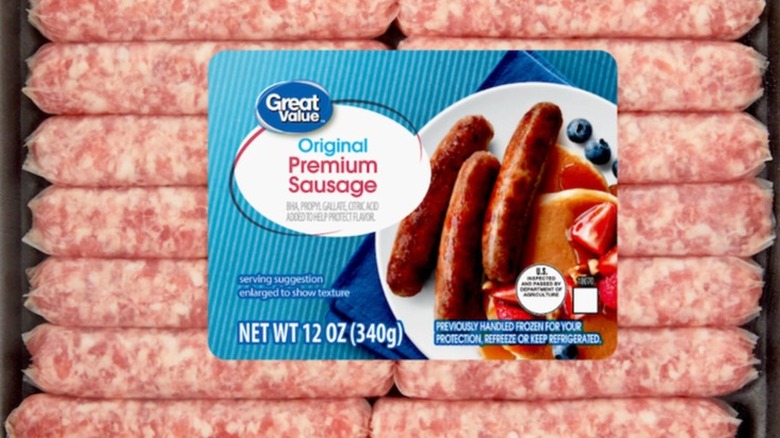 package of Great Value Original Premium Sausage
