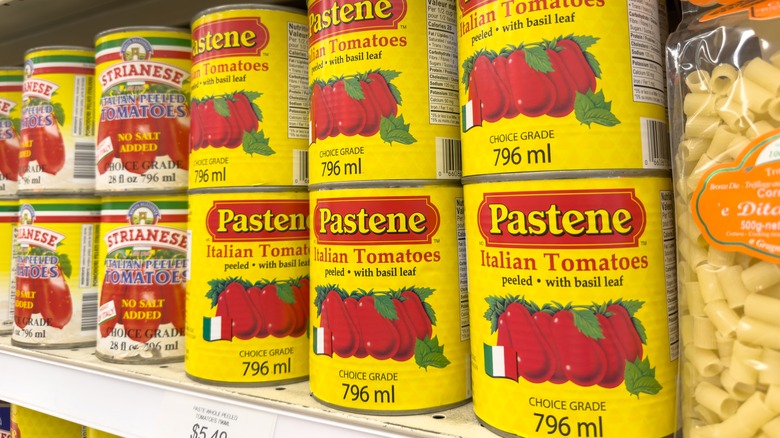 Pastene tomatoes on store shelf