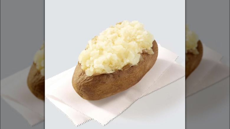 Wendy's baked potato on napkin