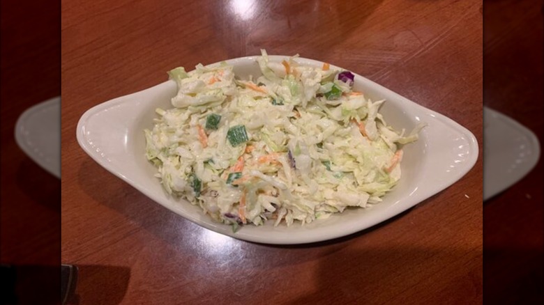 O'Charley's coleslaw on a white plate