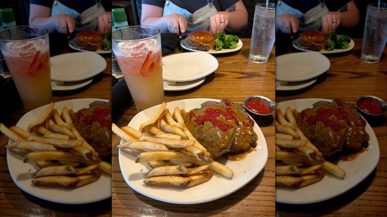 Outback Steakhouse's meatloaf on plate