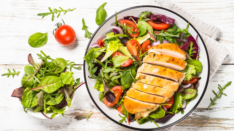 Chicken breast and salad