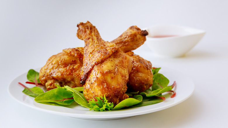 Fried chicken drumsticks