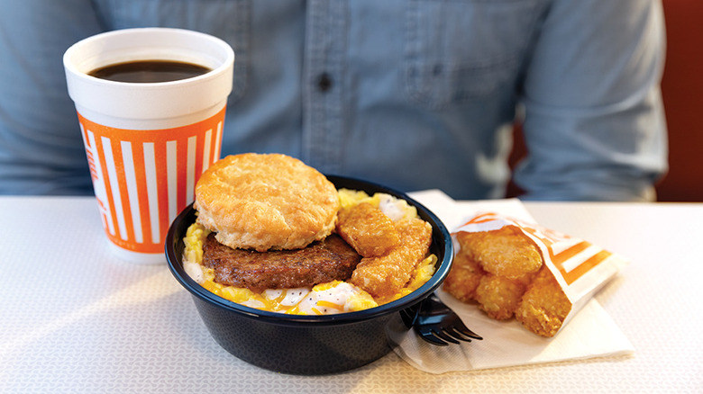 Whataburger breakfast bowl and hash browns