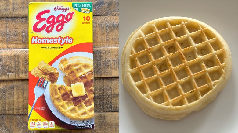 Eggo Homestyle waffle and box