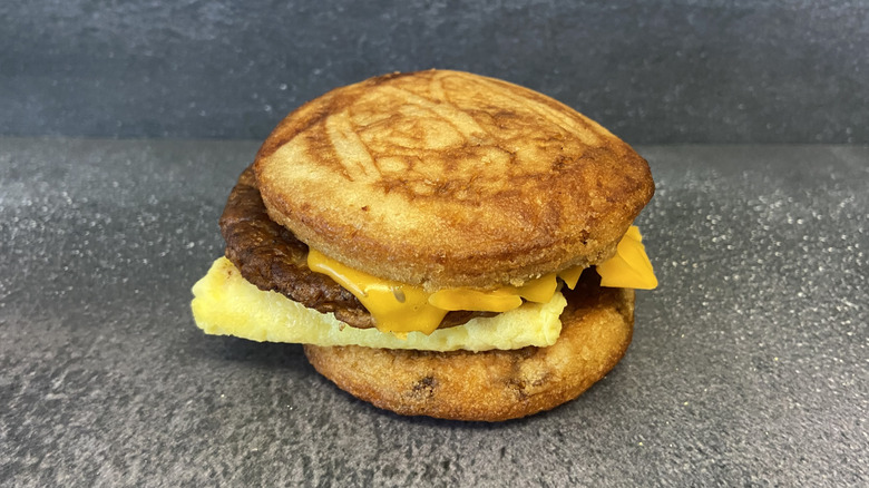 Sausage, egg, and cheese McGriddle