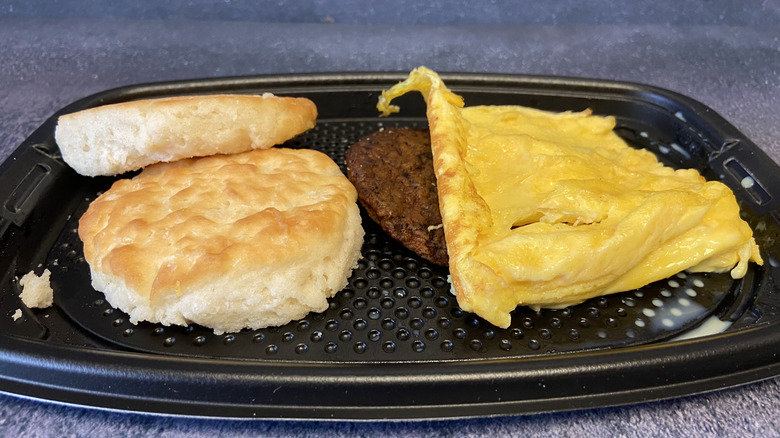 McDonald's Big Breakfast with biscuit, eggs, and sausage