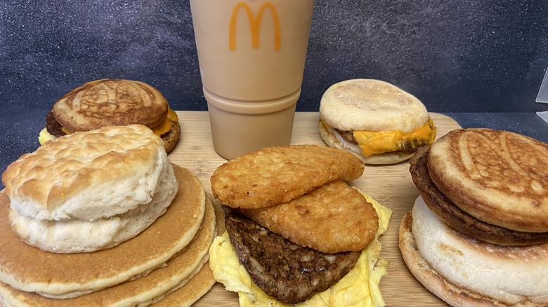 McDonald's breakfast items and coffee