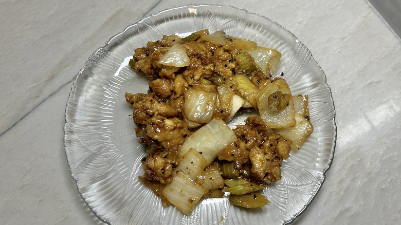 Black Pepper Chicken on a plate