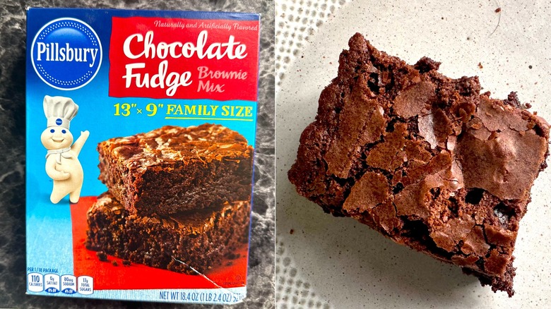 Pillsbury brownie and box mix