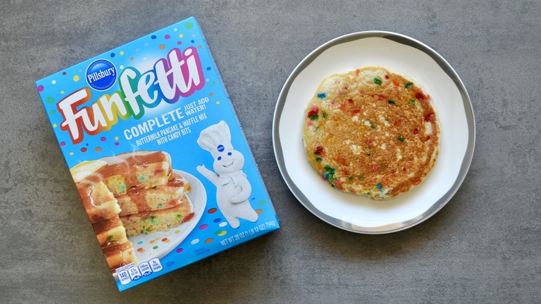 Funfetti pancake mix and pancake