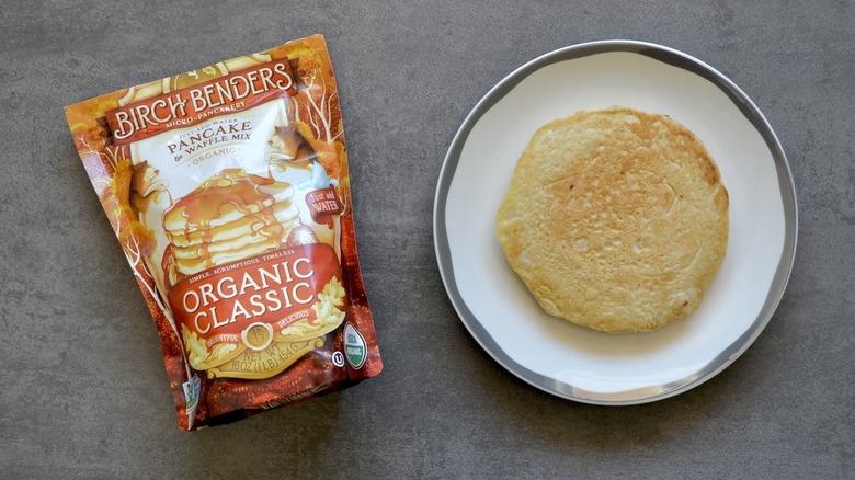 Pancake mix bag and pancake