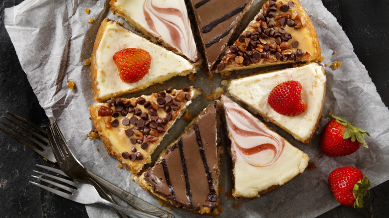 Variety of cheesecake flavors