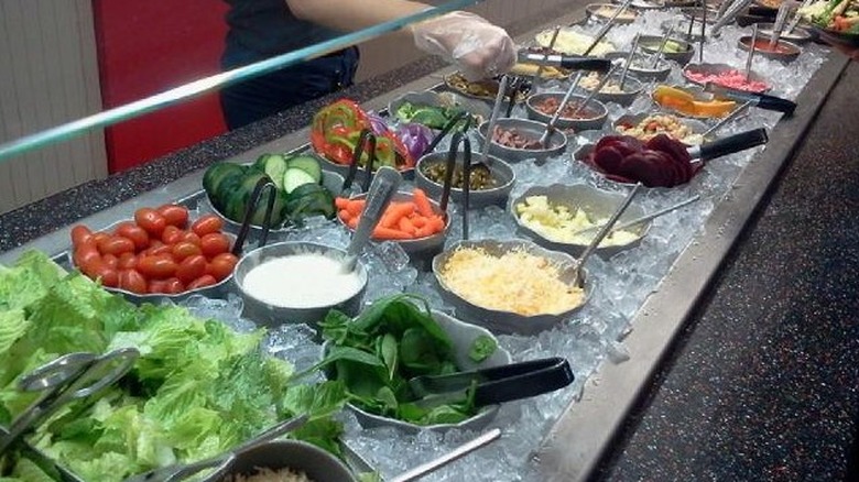 Salad bar at Chuck E. Cheese