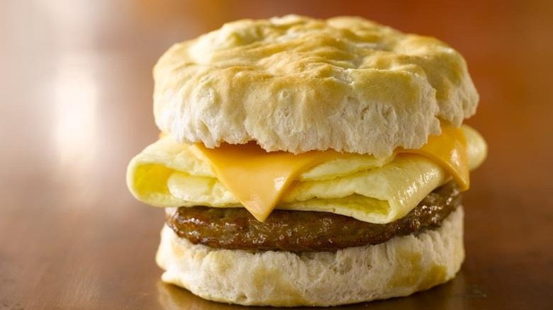 Sausage biscuit with egg and cheese