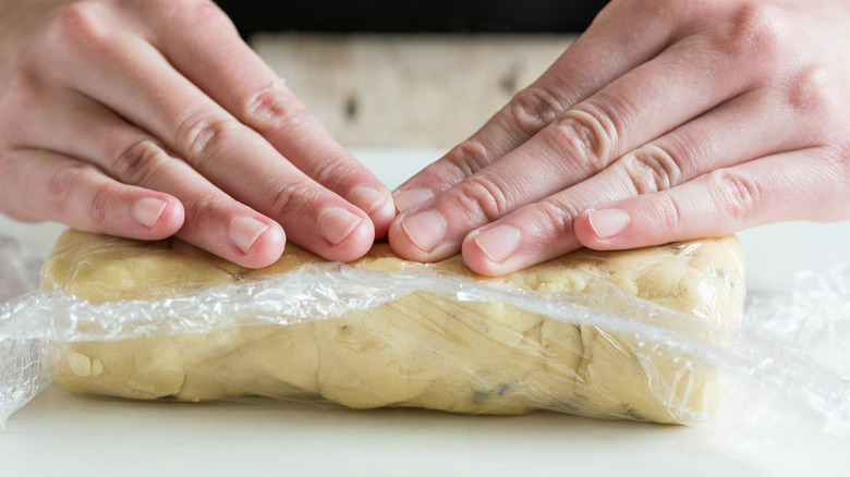 Homemade log of cookie dough