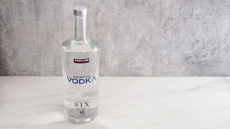 bottle of Kirkland American vodka