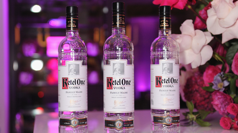 Three Ketel One vodka bottles
