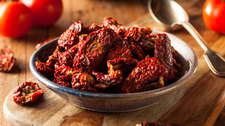 A bowl of sundried tomatoes