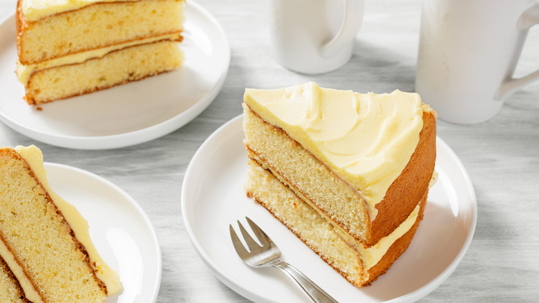 Slices of yellow cake