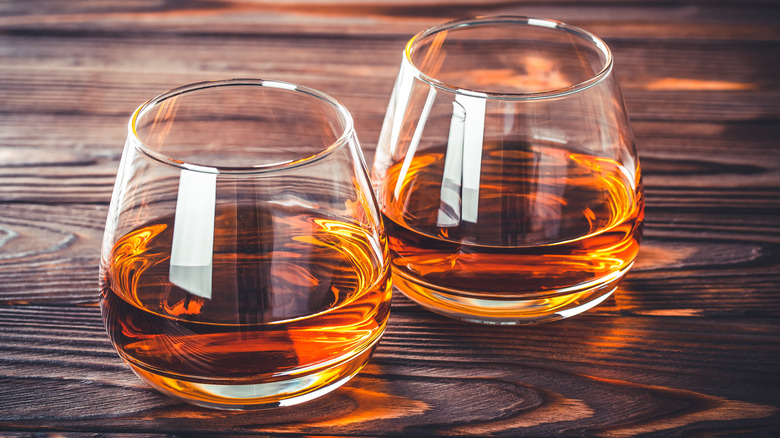 Glasses of bourbon