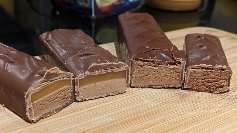 four chocolate candy bars