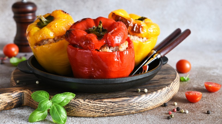 Stuffed peppers on a plate