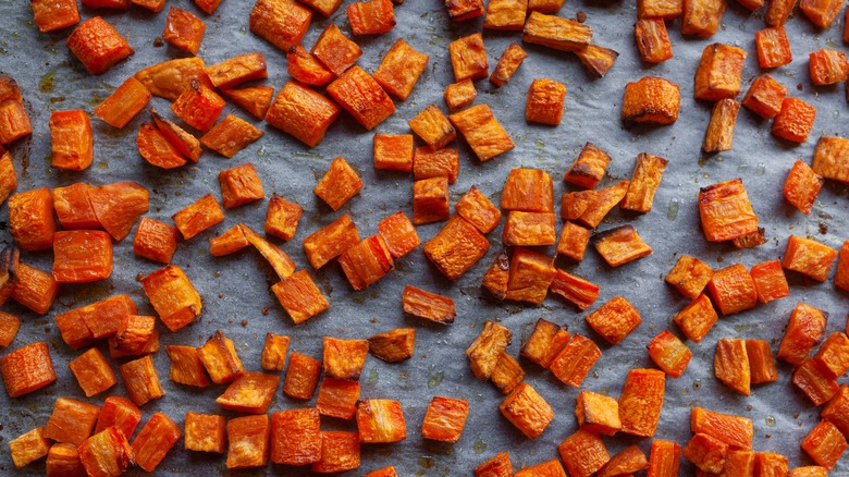 roasted carrots and sweet potatoes