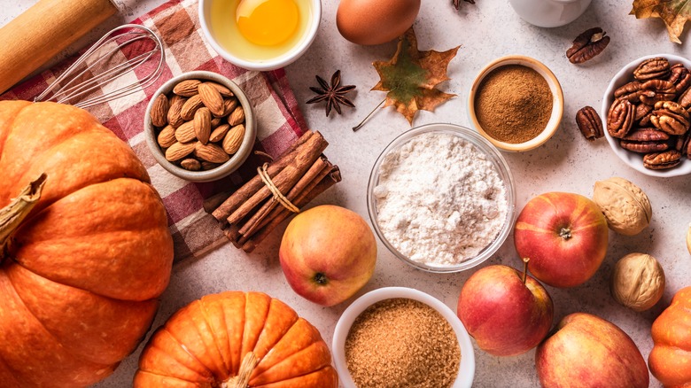 Pumpkin pie ingredients.