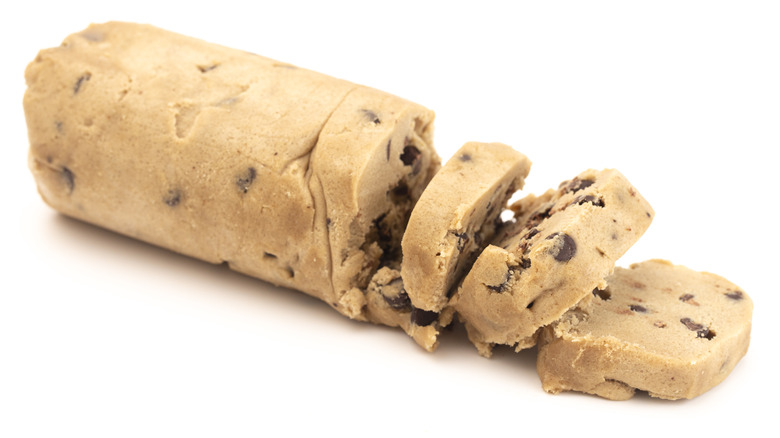 Raw store-bought chocolate chip cookie dough