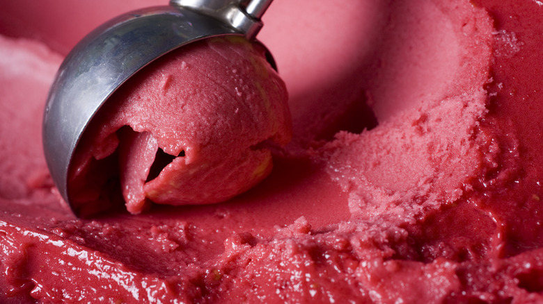 Scoop of berry sherbet