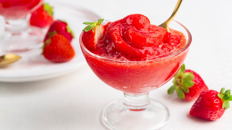 Siciian strawberry granita