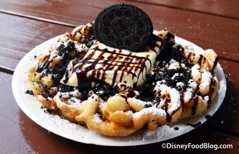 Funnel Cake With a Brick of Ice Cream: Funnel Cake Cart at Epcot