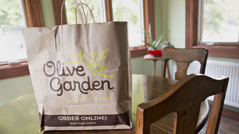 Carryout bag from Olive Garden