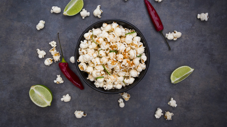 spicy popcorn in bowl