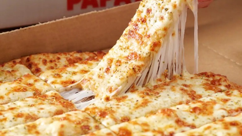 Papa John's stretchy cheese stick 