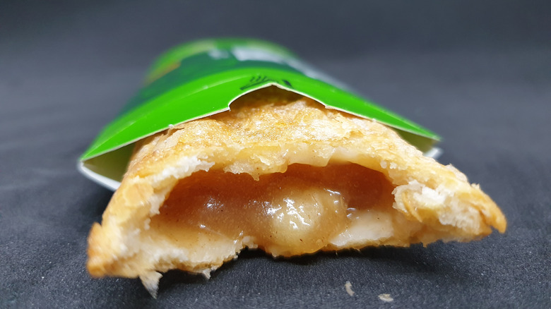 mcdonald's apple pie with bite taken out of it