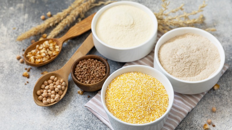 Three types of flour