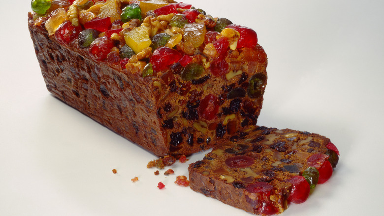 Loaf of Christmas fruit cake