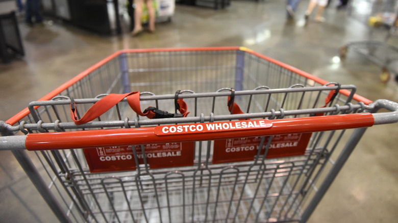 Costco shopping cart inside the warehouse store