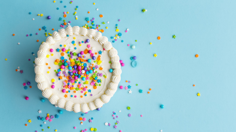 Confetti cake with sprinkles