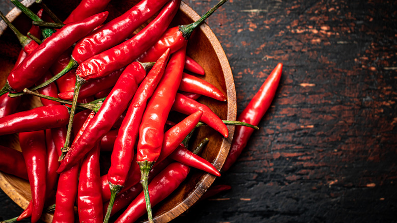 bowl of chili peppers