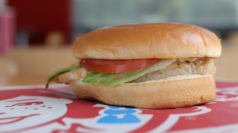 wendy's grilled chicken sandwich on table