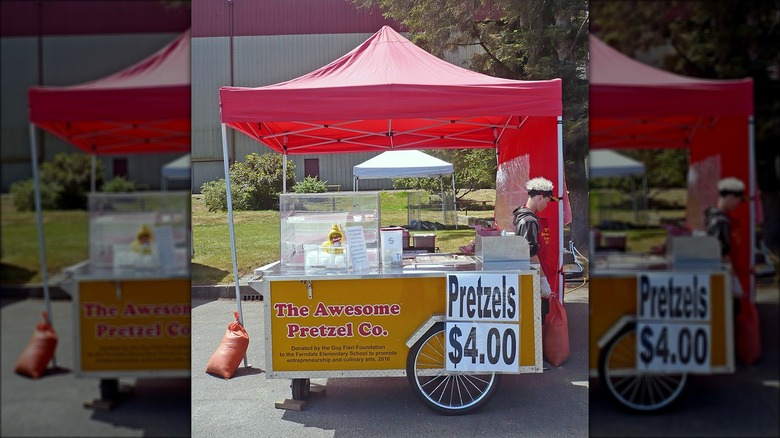 Guy Fieri's pretzel cart