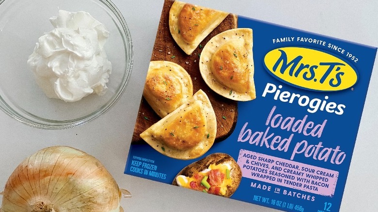 box of Mrs. T's Pierogies