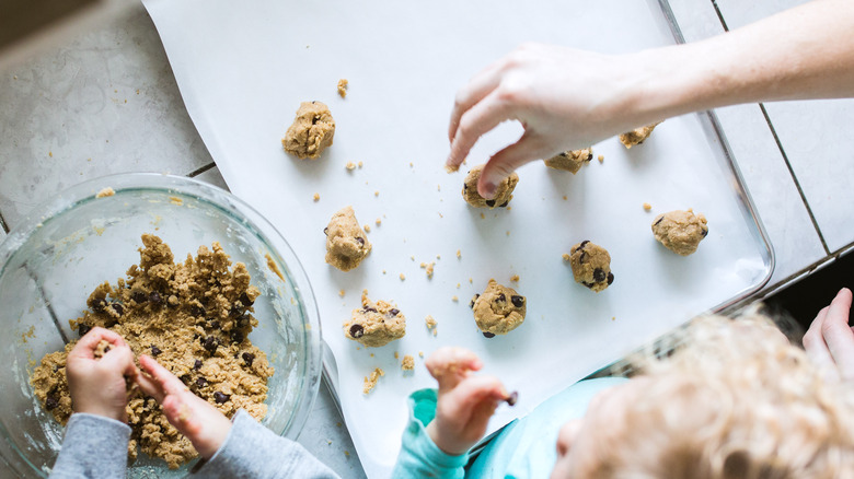 making chocolate chip cookies